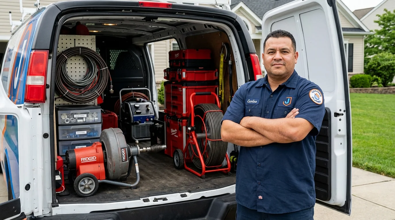 Professional drain cleaning equipment and Johns Plumbing LLC plumber in Cordova