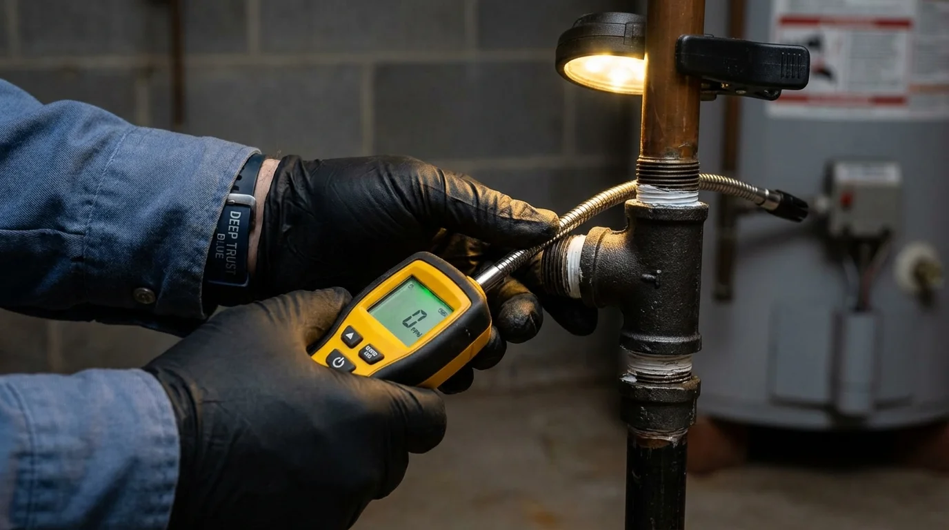 Gas leak detection with electronic sniffer by Johns Plumbing LLC in Cordova