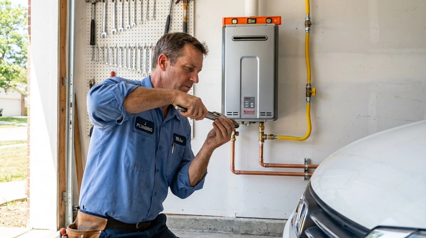 Tankless water heater installation by a Johns Plumbing LLC plumber in Cordova